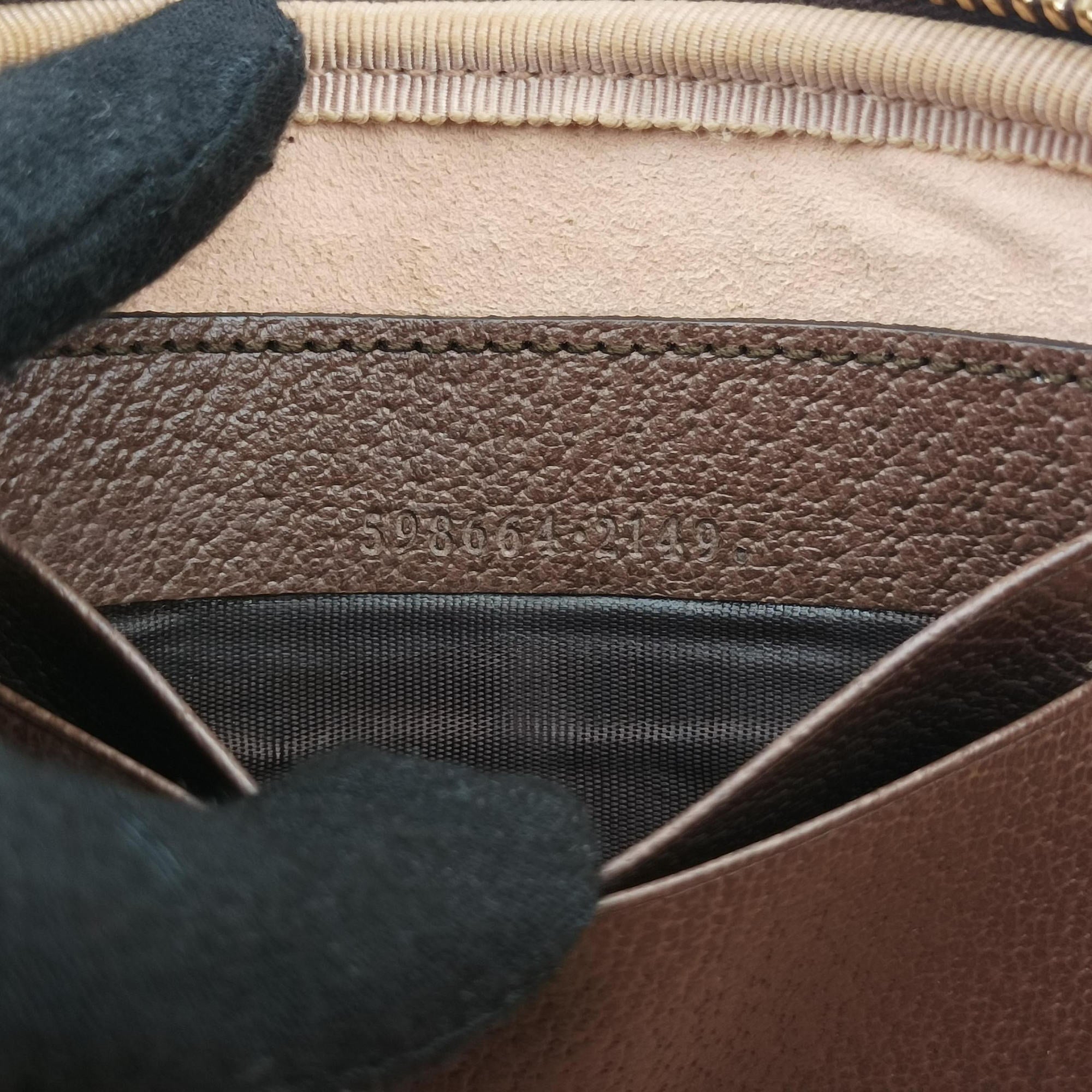 Pre-owned Gucci Ophidia Beige×red×green PVC coated canvas×Leather 598664 shoulderbag | stylenewstar