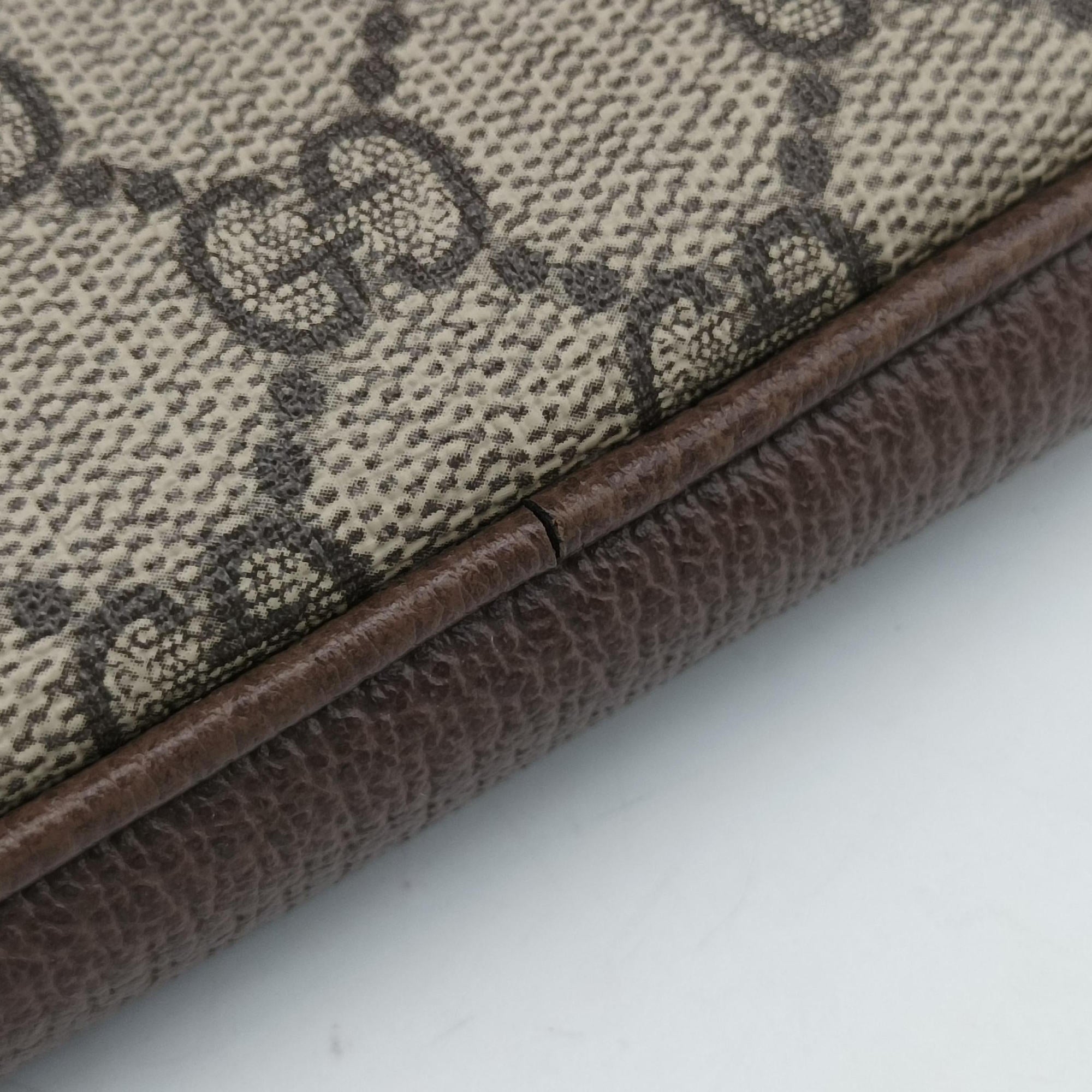 Pre-owned Gucci Ophidia Beige×red×green PVC coated canvas×Leather 598664 shoulderbag | stylenewstar