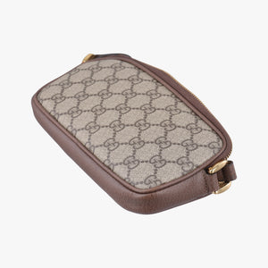 Pre-owned Gucci Ophidia Beige×red×green PVC coated canvas×Leather 598664 shoulderbag | stylenewstar