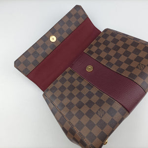 Pre-owned Louis Vuitton BOND STREET EBENE×bordeaux Damier Canvas aTaurillon leather N64416 shoulderbag | stylenewstar