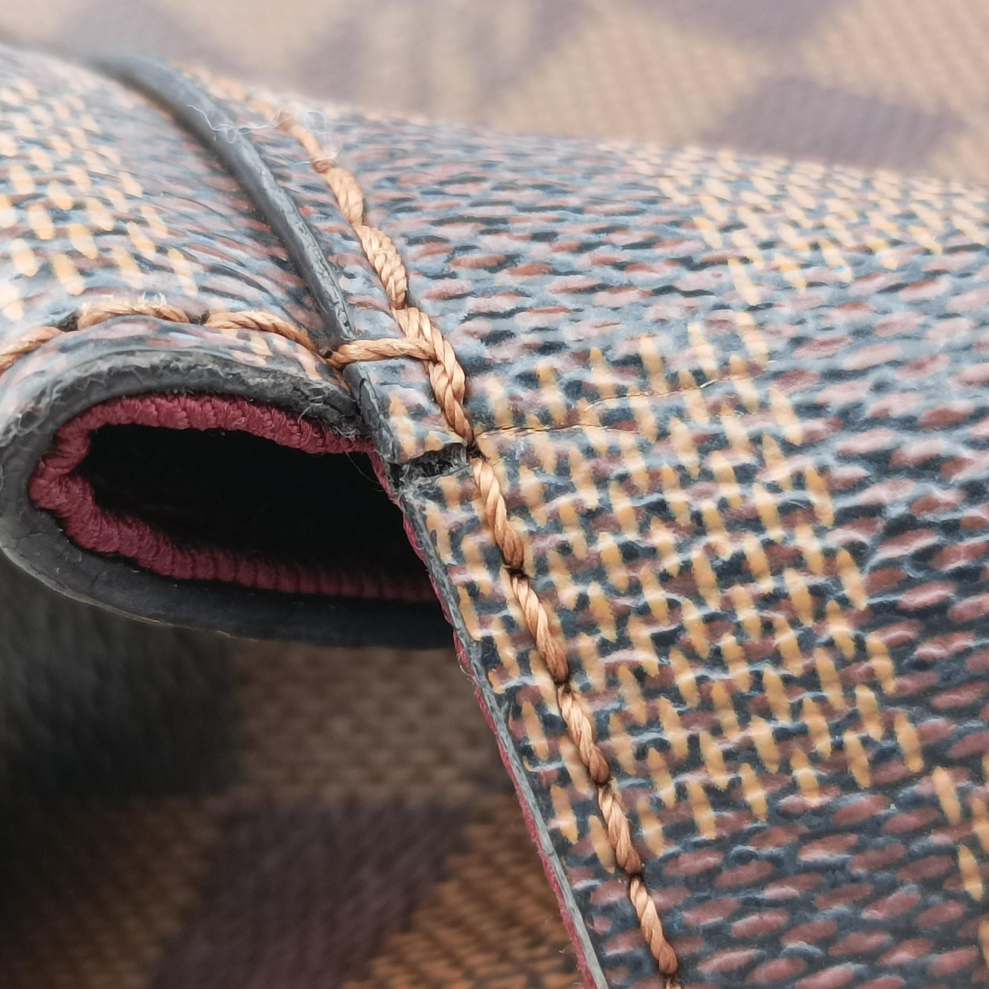 Pre-owned Louis Vuitton BOND STREET EBENE×bordeaux Damier Canvas aTaurillon leather N64416 shoulderbag | stylenewstar