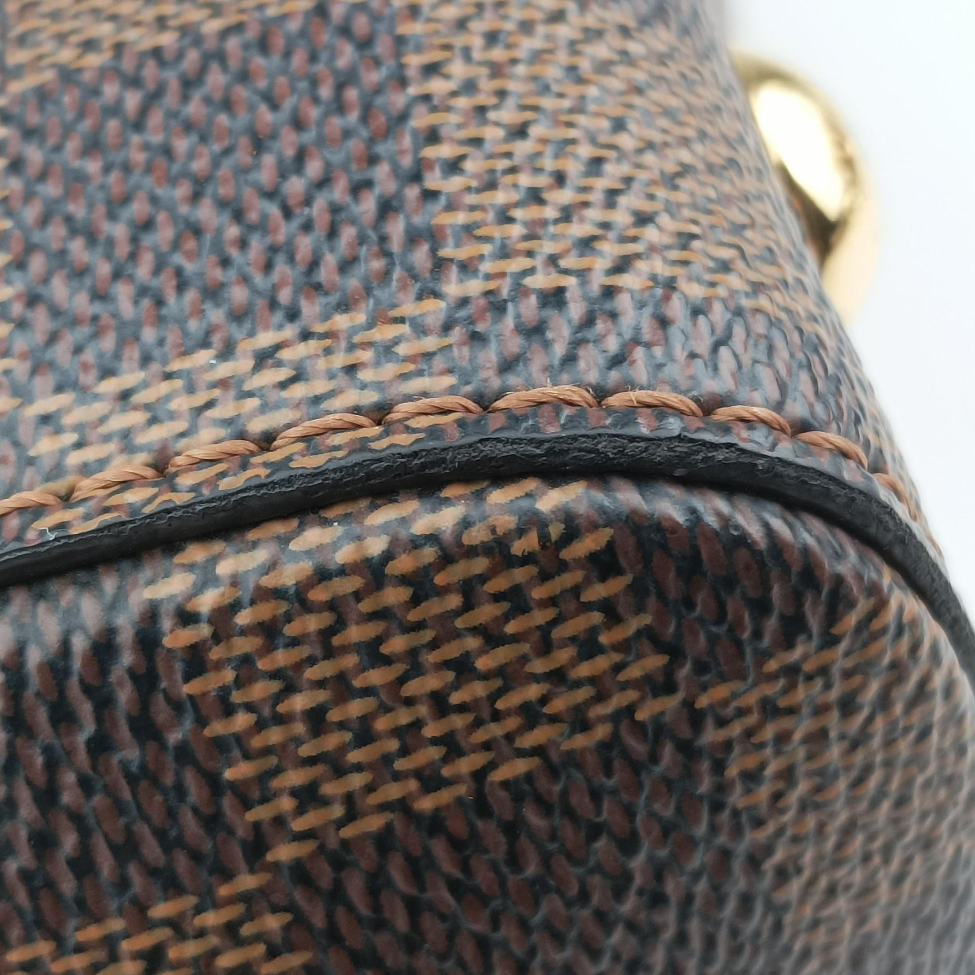 Pre-owned Louis Vuitton BOND STREET EBENE×bordeaux Damier Canvas aTaurillon leather N64416 shoulderbag | stylenewstar