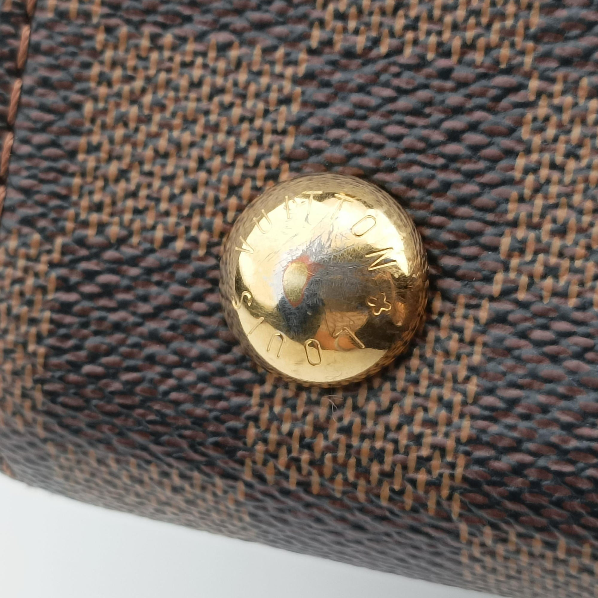 Pre-owned Louis Vuitton BOND STREET EBENE×bordeaux Damier Canvas aTaurillon leather N64416 shoulderbag | stylenewstar
