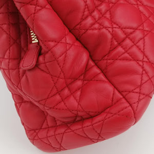 Pre-owned Christian Dior Cannage Dior Soft Shopping Red lambskin  handbag | stylenewstar