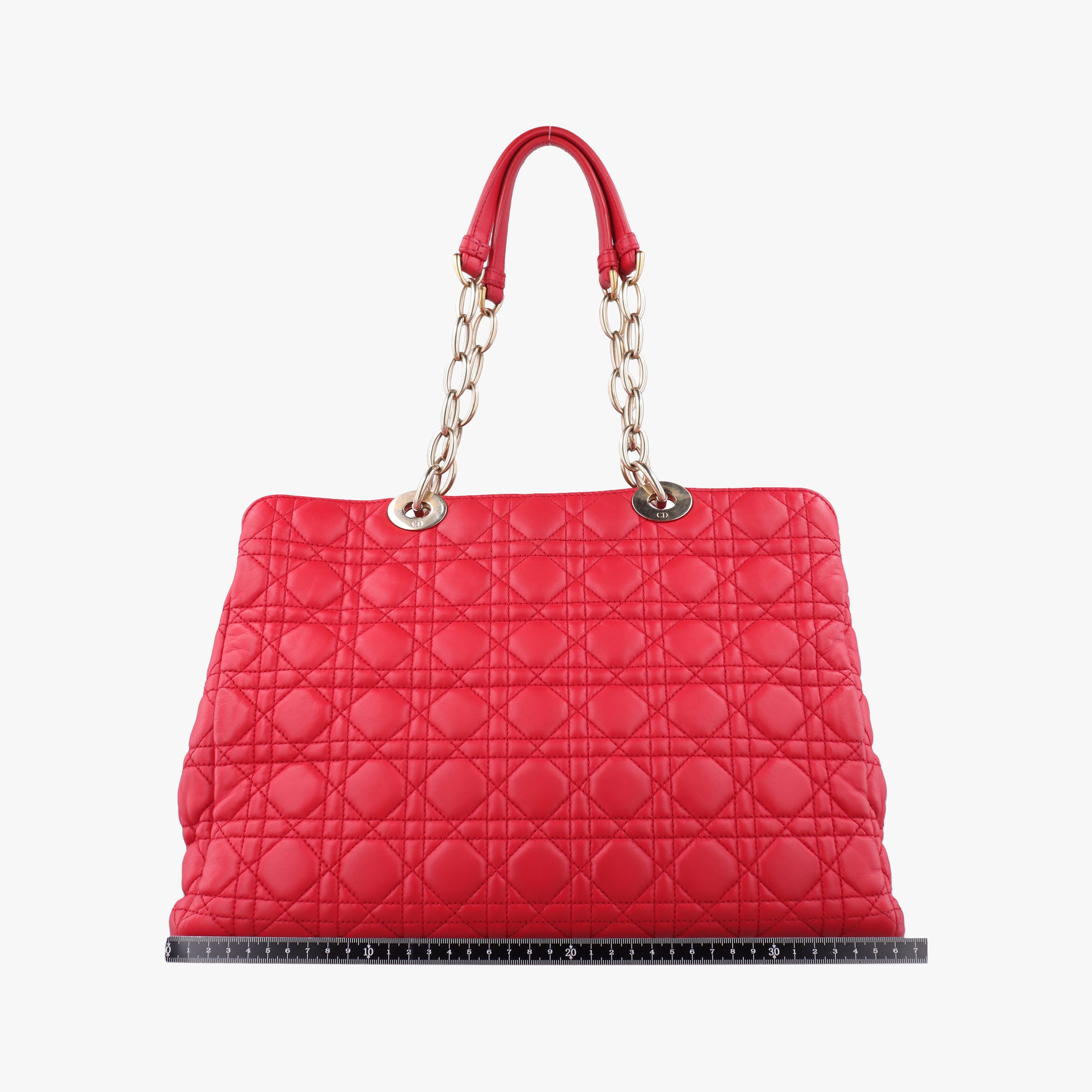 Pre-owned Christian Dior Cannage Dior Soft Shopping Red lambskin  handbag | stylenewstar