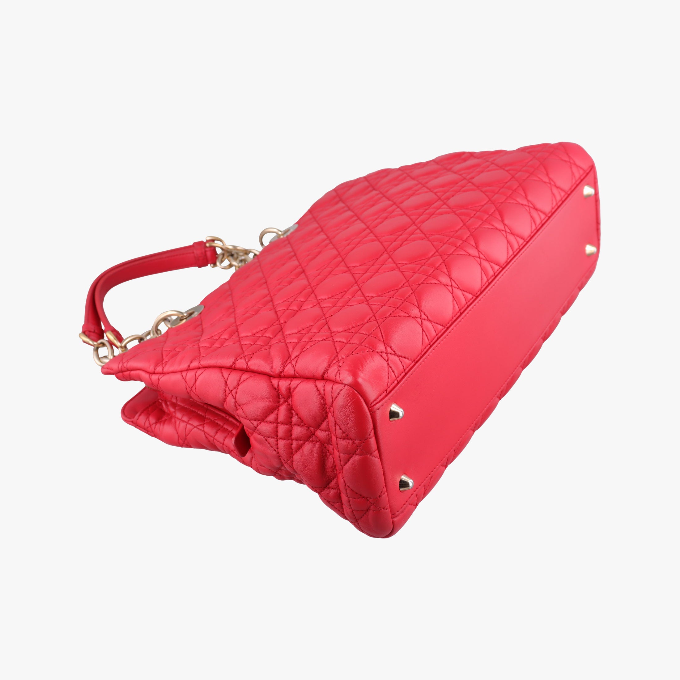 Pre-owned Christian Dior Cannage Dior Soft Shopping Red lambskin  handbag | stylenewstar