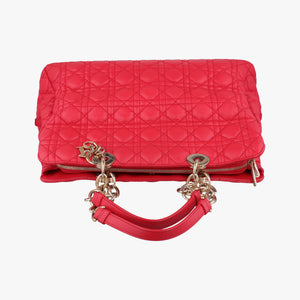 Pre-owned Christian Dior Cannage Dior Soft Shopping Red lambskin  handbag | stylenewstar