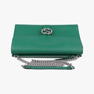 Pre-owned Gucci Interlocking G Green Leather 387604 shoulderbag | stylenewstar