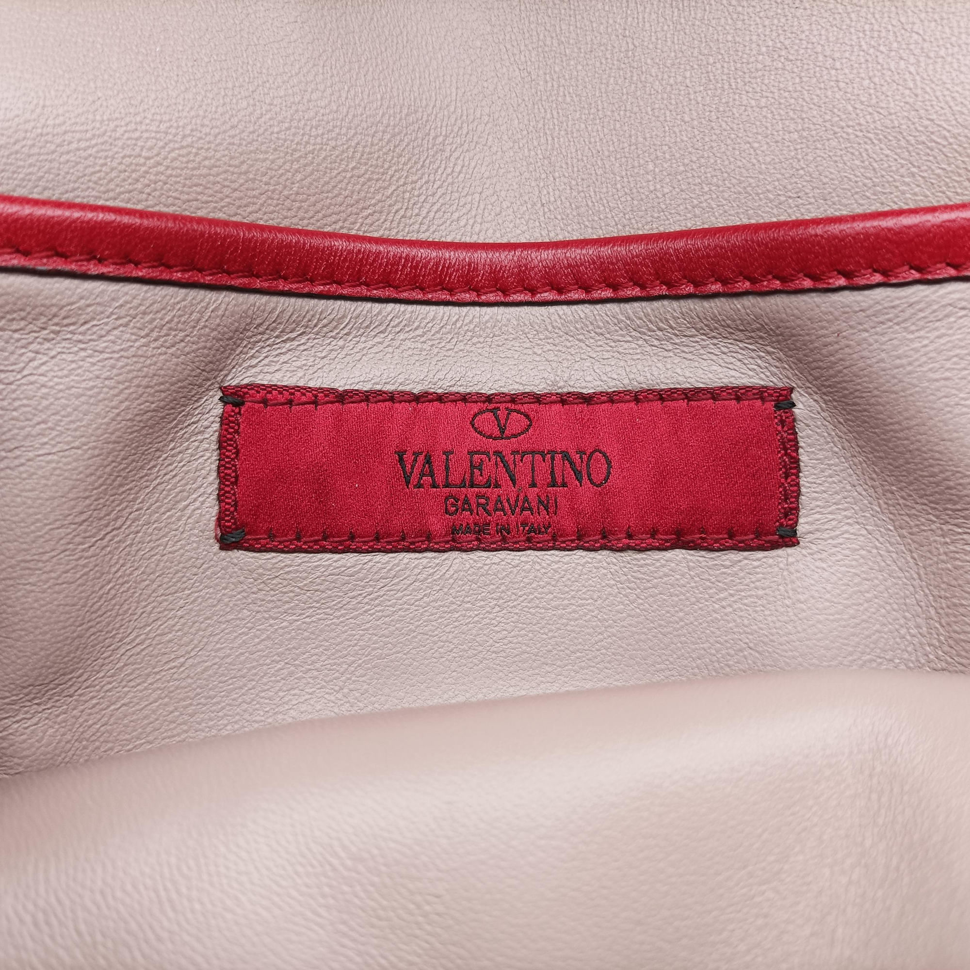 Pre-owned Valentino ROCKSTUD Red Leather  shoulderbag | stylenewstar