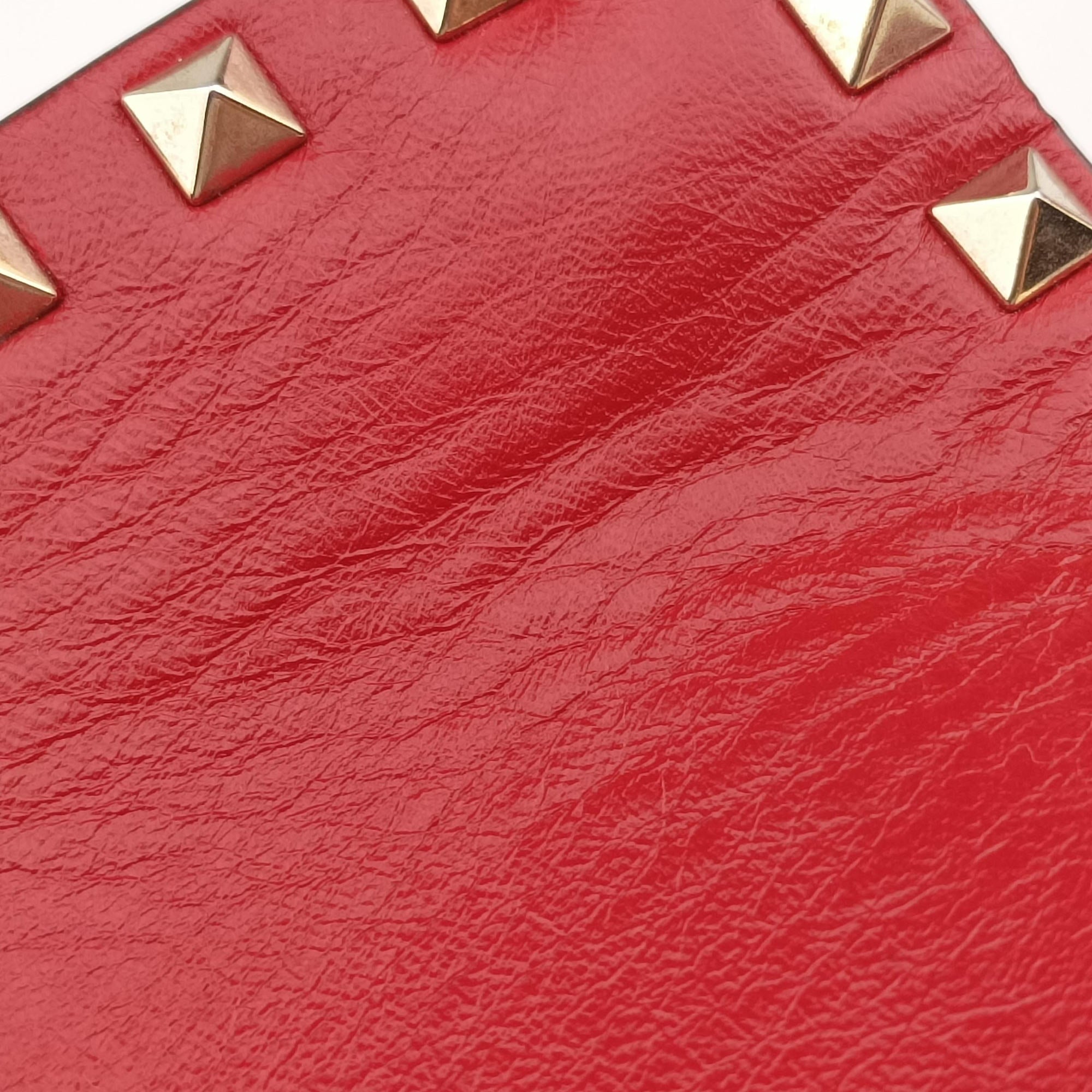 Pre-owned Valentino ROCKSTUD Red Leather  shoulderbag | stylenewstar
