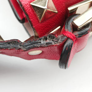 Pre-owned Valentino ROCKSTUD Red Leather  shoulderbag | stylenewstar