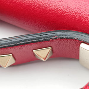 Pre-owned Valentino ROCKSTUD Red Leather  shoulderbag | stylenewstar