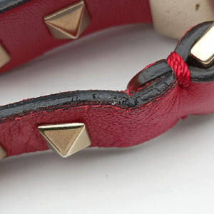 Pre-owned Valentino ROCKSTUD Red Leather  shoulderbag | stylenewstar