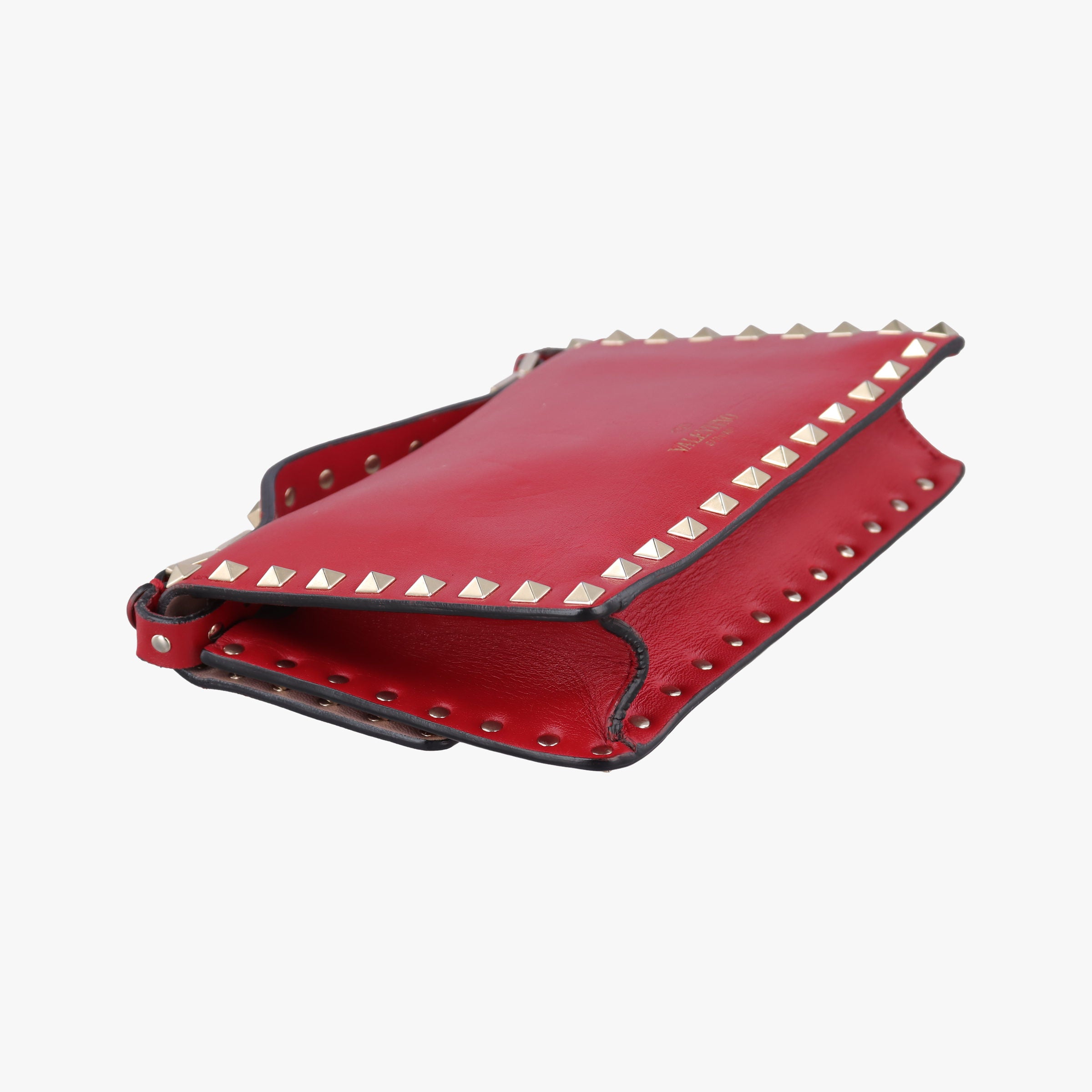 Pre-owned Valentino ROCKSTUD Red Leather  shoulderbag | stylenewstar