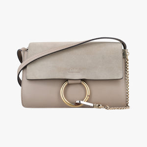 Secondhand Chloe FAYE Beige Suede × leather  shoulderbag | stylenewstar