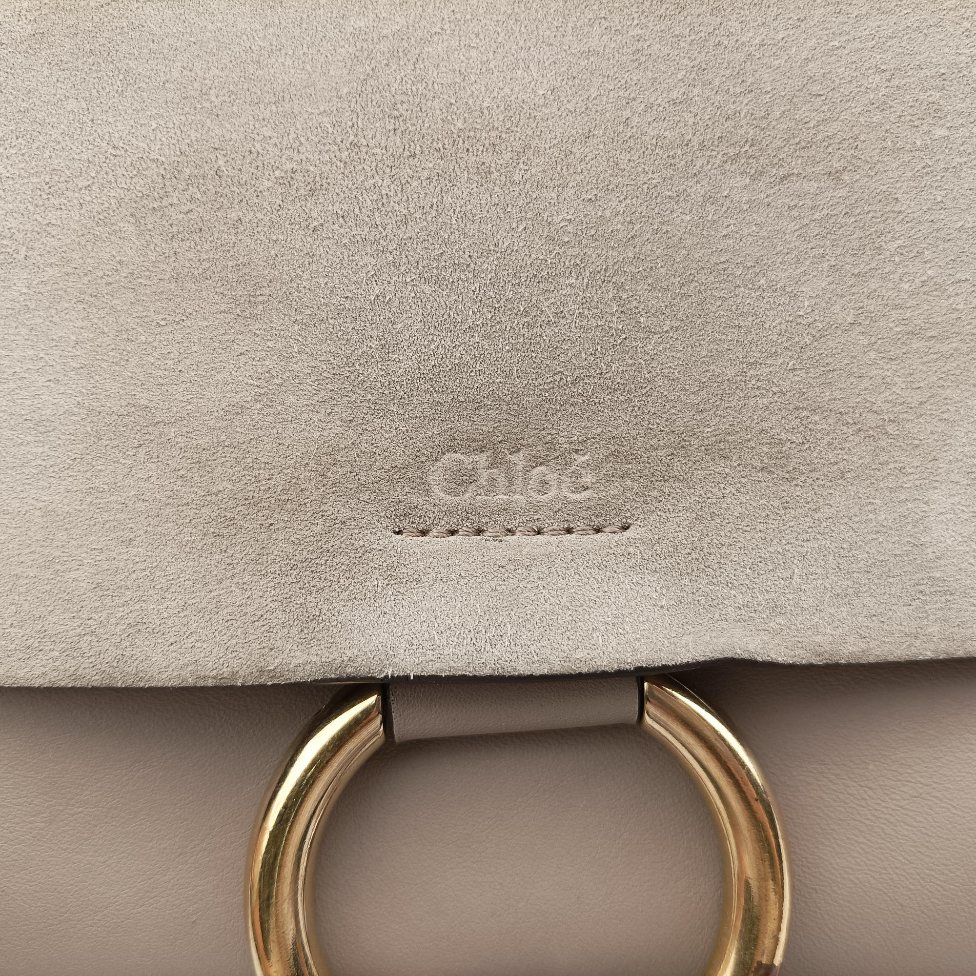 Secondhand Chloe FAYE Beige Suede × leather  shoulderbag | stylenewstar