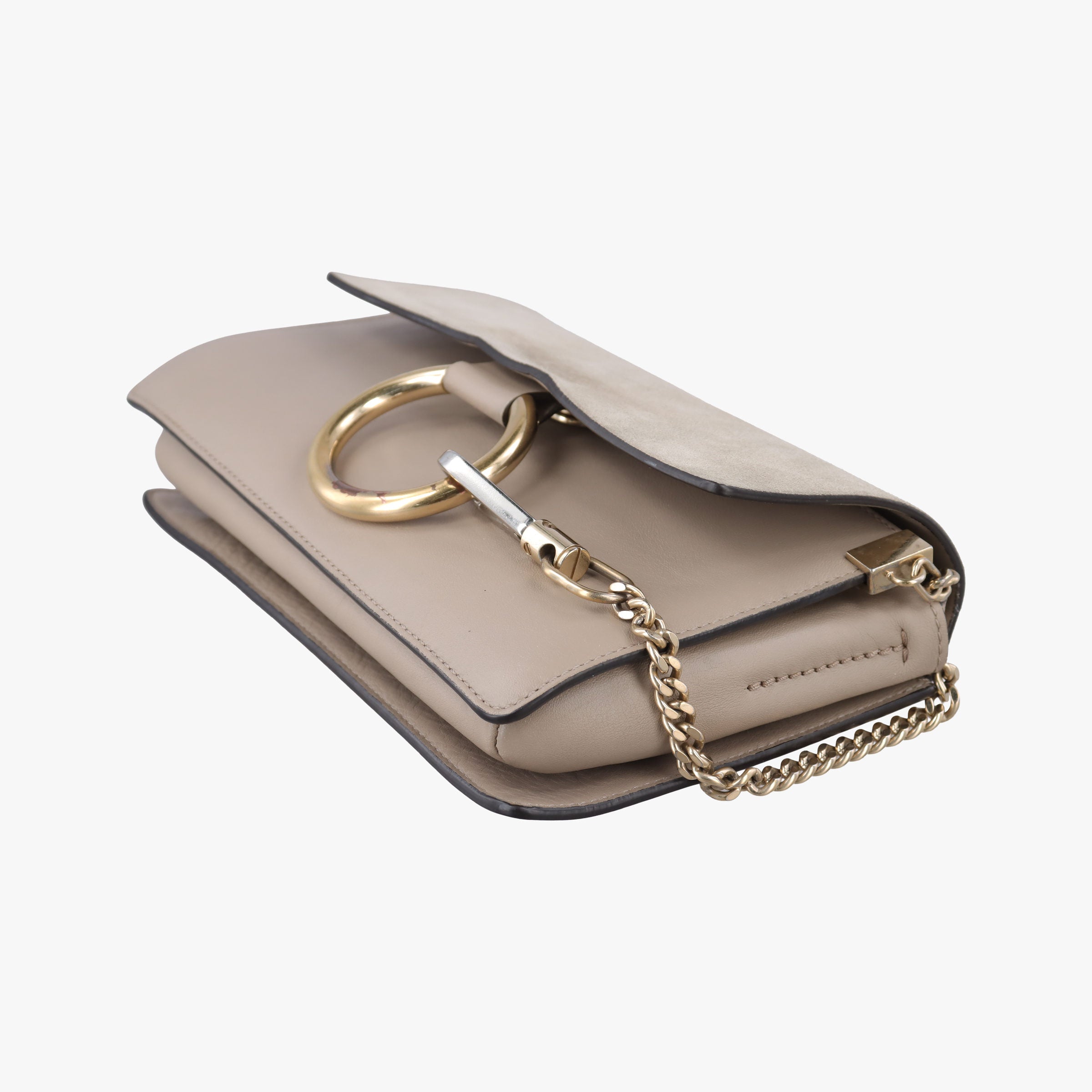 Secondhand Chloe FAYE Beige Suede × leather  shoulderbag | stylenewstar