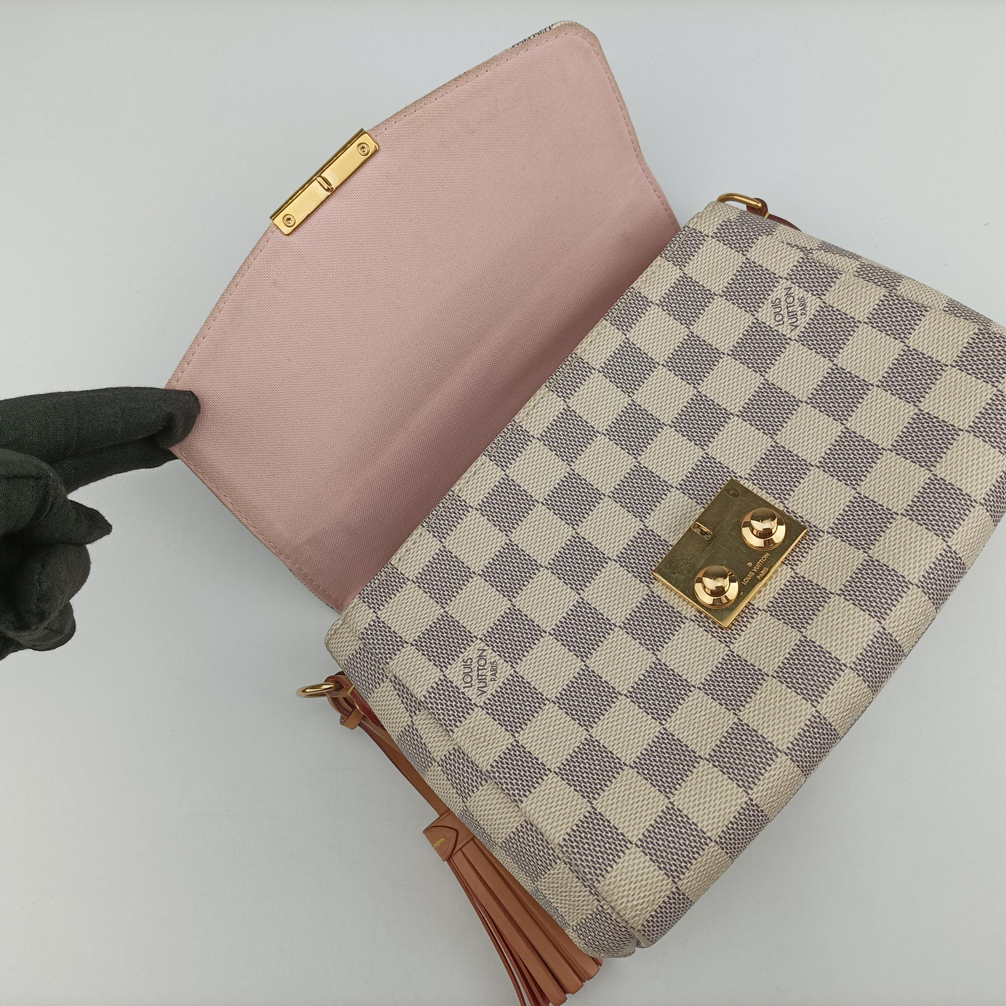 Pre-owned Louis Vuitton CROISETTE Azur Damier Canvas N41581 shoulderbag | stylenewstar