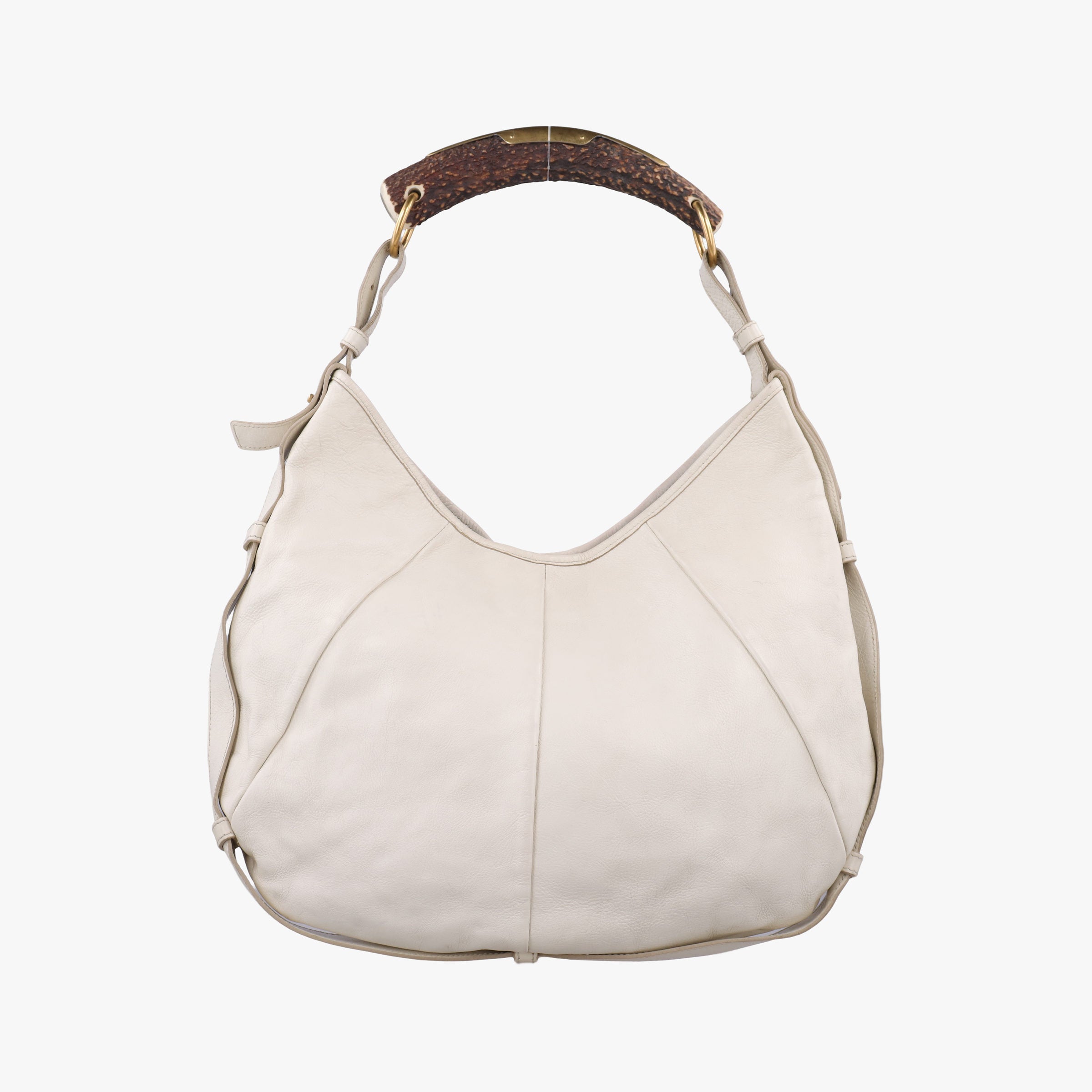 Pre-owned Yves Saint Laurent Mombasa White Leather 484514 handbag | stylenewstar
