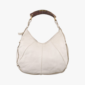 Pre-owned Yves Saint Laurent Mombasa White Leather 484514 handbag | stylenewstar