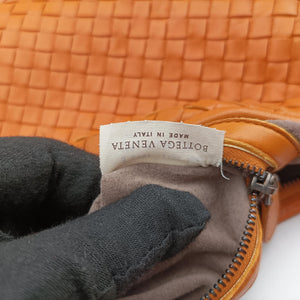 Pre-owned Bottega Veneta Intrecciato Orange lambskin  handbag | stylenewstar