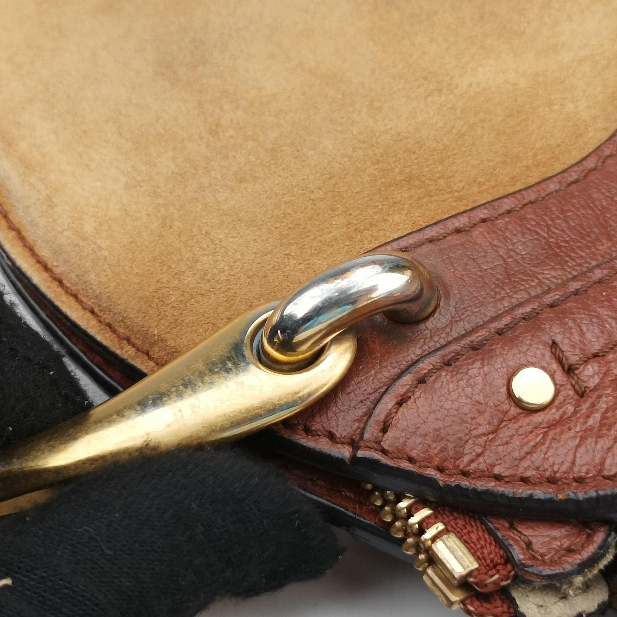 Vintage Chloe Small Pixie Round Top Brown × Bordeaux Leather×Suede  shoulderbag | stylenewstar