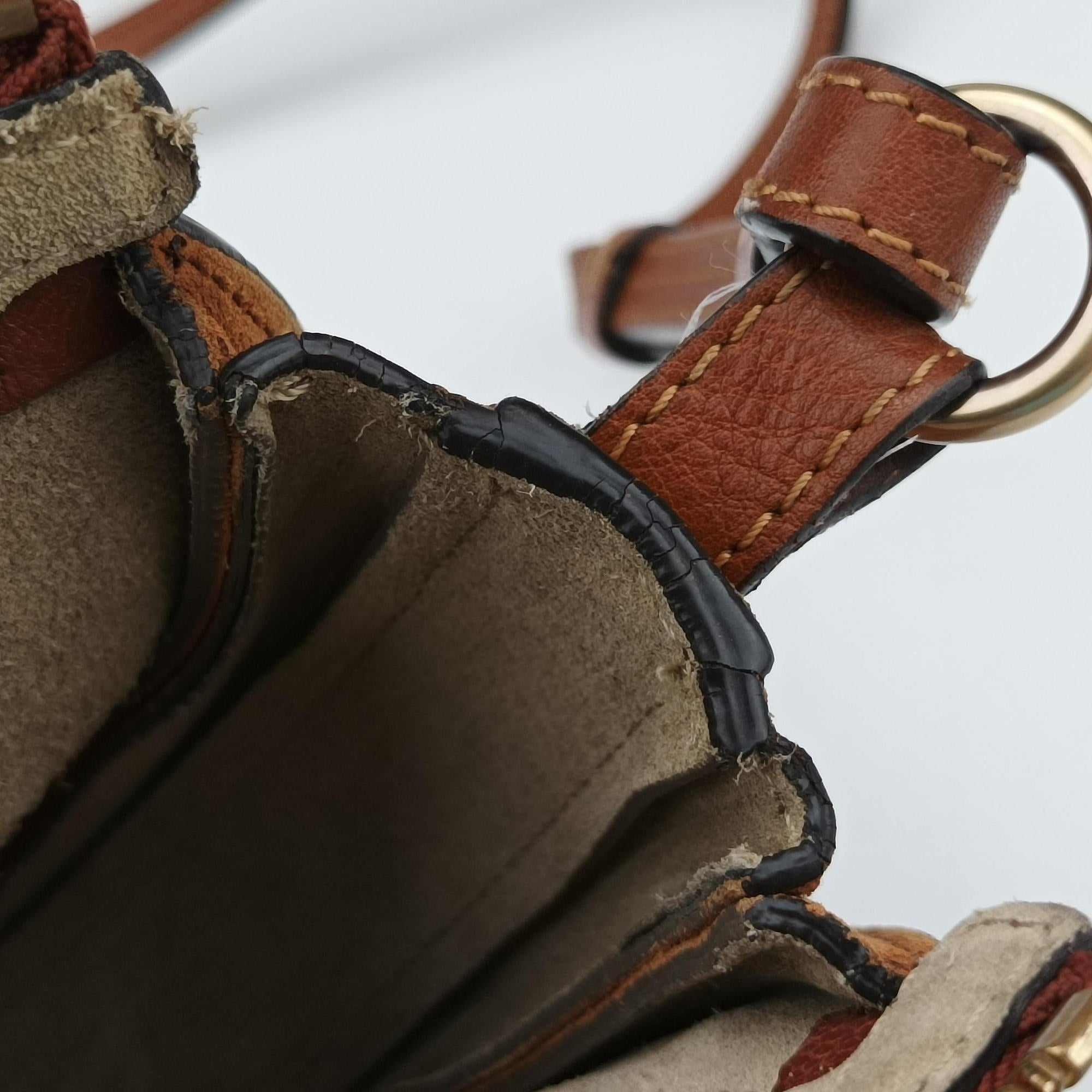Vintage Chloe Small Pixie Round Top Brown × Bordeaux Leather×Suede  shoulderbag | stylenewstar