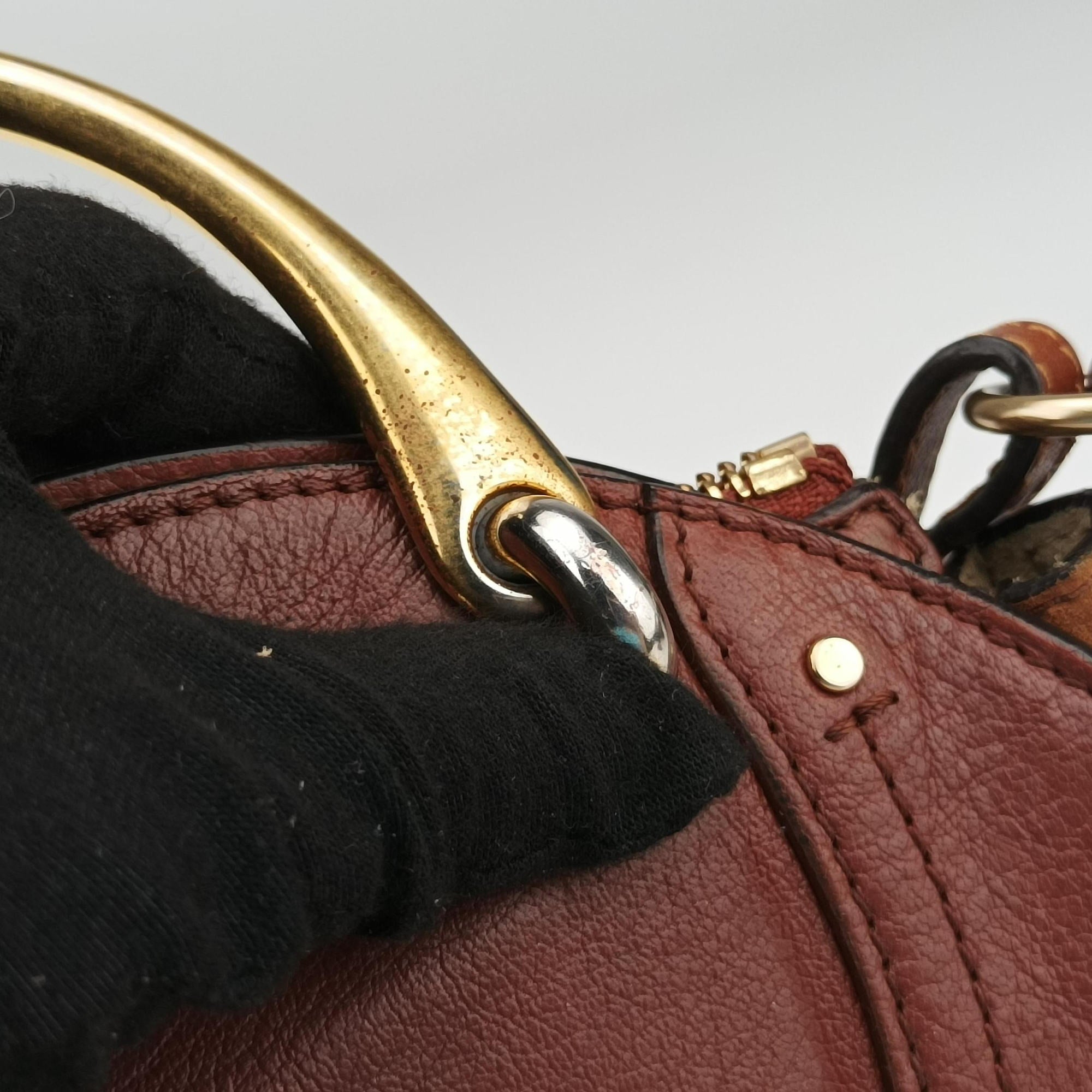 Vintage Chloe Small Pixie Round Top Brown × Bordeaux Leather×Suede  shoulderbag | stylenewstar