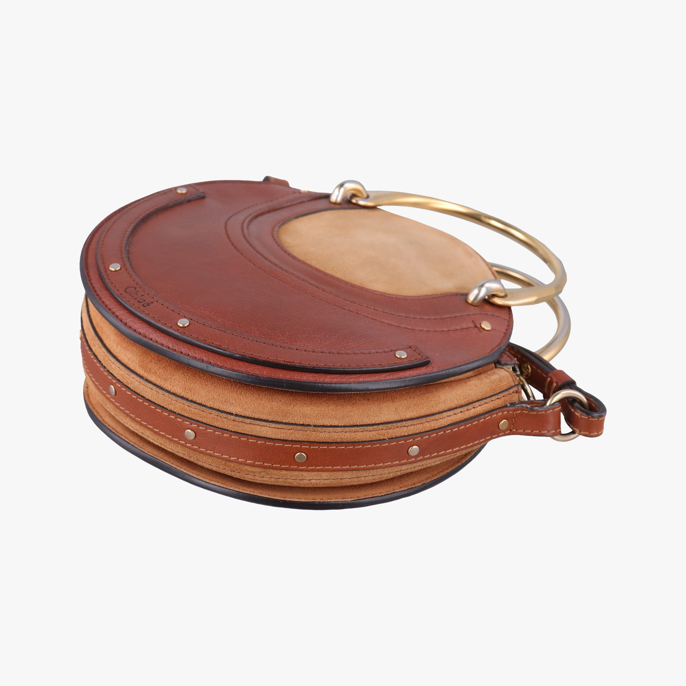 Vintage Chloe Small Pixie Round Top Brown × Bordeaux Leather×Suede  shoulderbag | stylenewstar