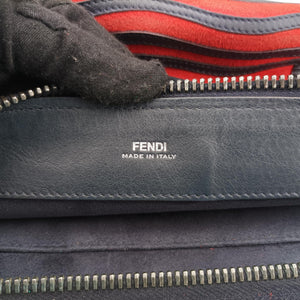 Pre-owned Fendi Dotcom Click Small Red × Black Suede × Leather 8BN299 shoulderbag | stylenewstar