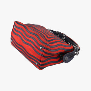 Pre-owned Fendi Dotcom Click Small Red × Black Suede × Leather 8BN299 shoulderbag | stylenewstar