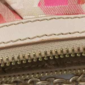 Pre-owned Fendi Zucchino Studded Pink canvas 8BR594 handbag | stylenewstar