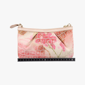 Pre-owned Fendi Zucchino Studded Pink canvas 8BR594 handbag | stylenewstar