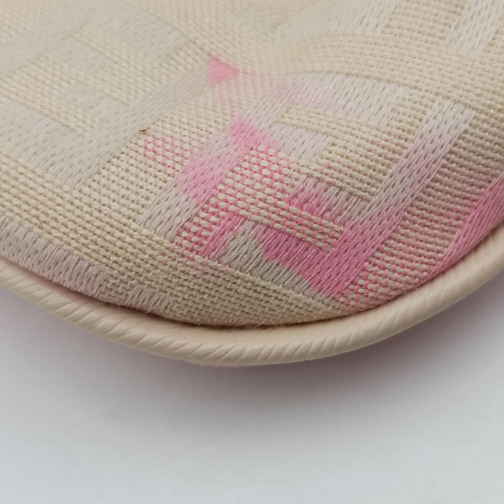 Pre-owned Fendi Zucchino Studded Pink canvas 8BR594 handbag | stylenewstar
