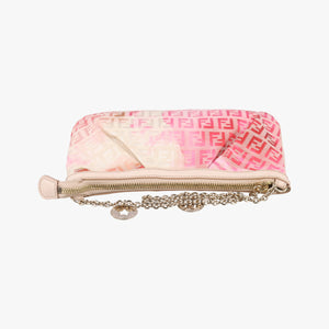 Pre-owned Fendi Zucchino Studded Pink canvas 8BR594 handbag | stylenewstar