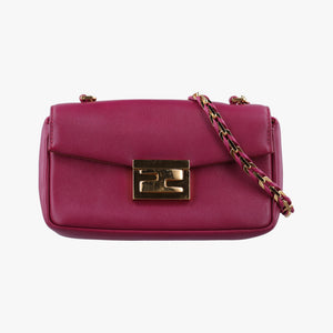 Pre-owned Fendi Mini Be Baguette Rose Leather 8M0315 shoulderbag | stylenewstar