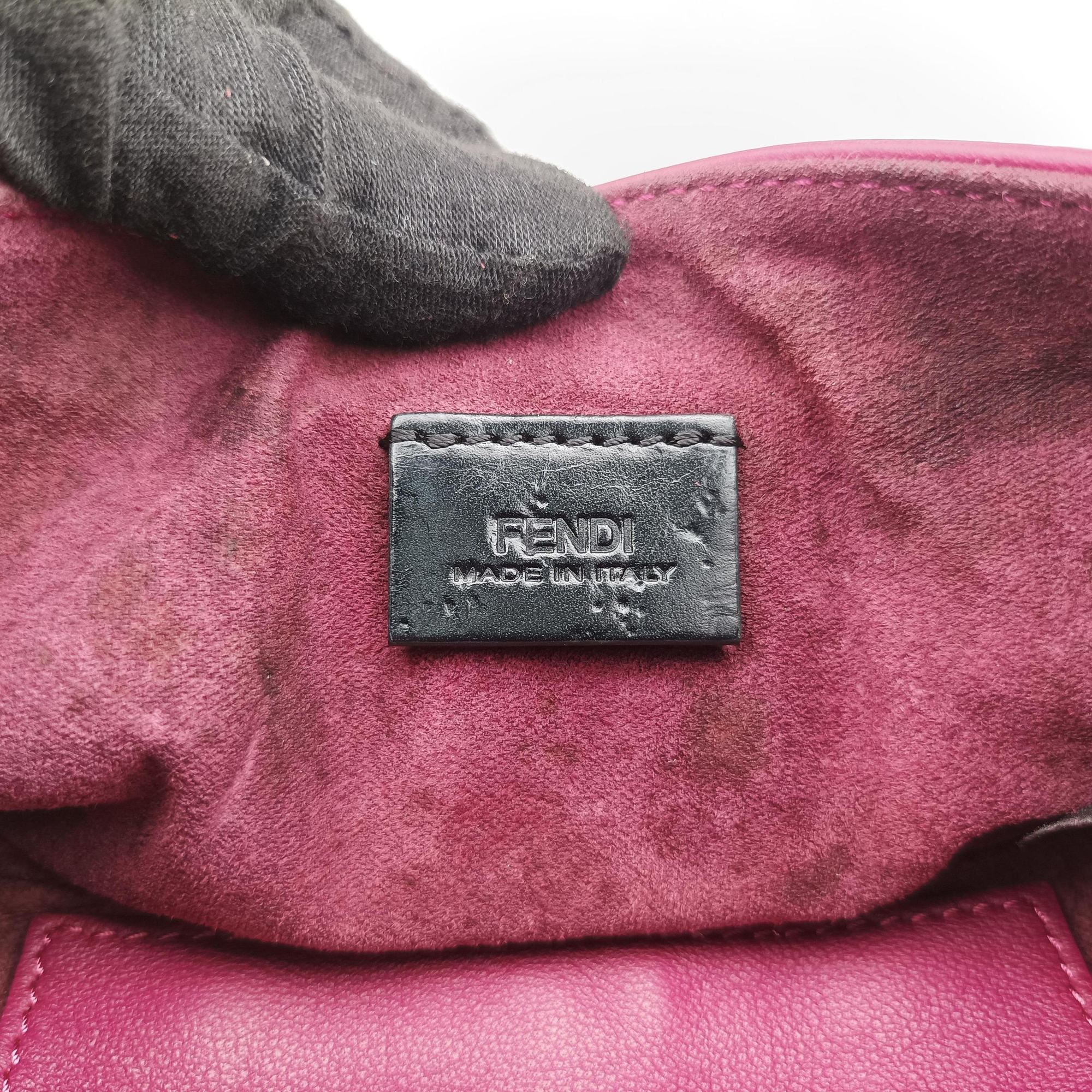 Pre-owned Fendi Mini Be Baguette Rose Leather 8M0315 shoulderbag | stylenewstar