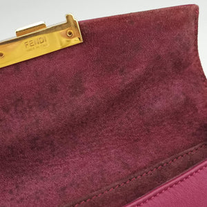 Pre-owned Fendi Mini Be Baguette Rose Leather 8M0315 shoulderbag | stylenewstar