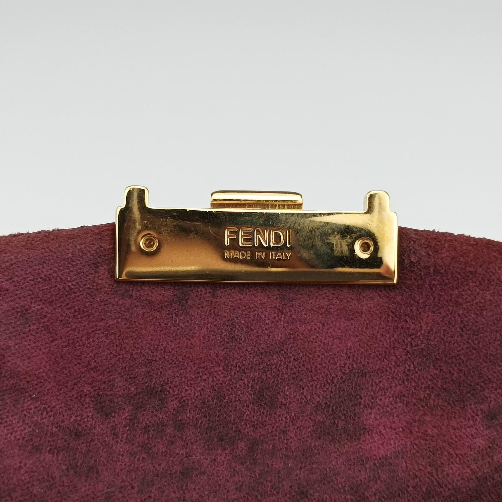 Pre-owned Fendi Mini Be Baguette Rose Leather 8M0315 shoulderbag | stylenewstar