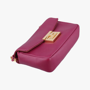 Pre-owned Fendi Mini Be Baguette Rose Leather 8M0315 shoulderbag | stylenewstar