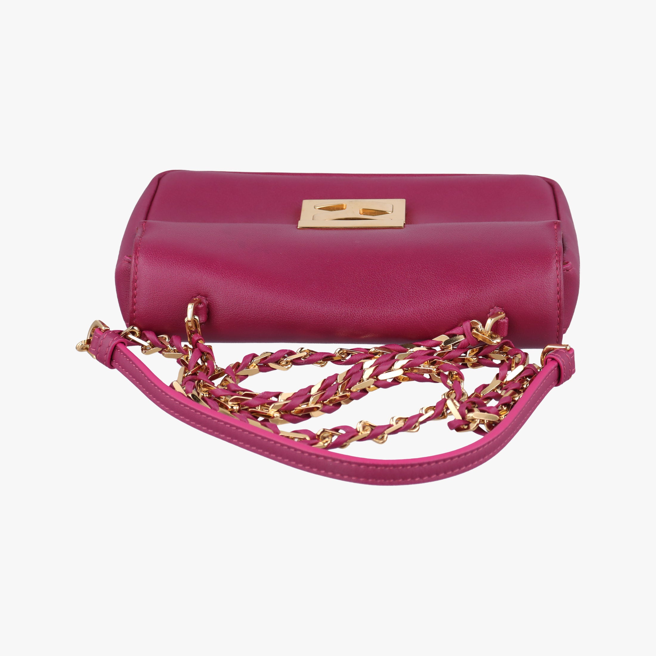 Pre-owned Fendi Mini Be Baguette Rose Leather 8M0315 shoulderbag | stylenewstar