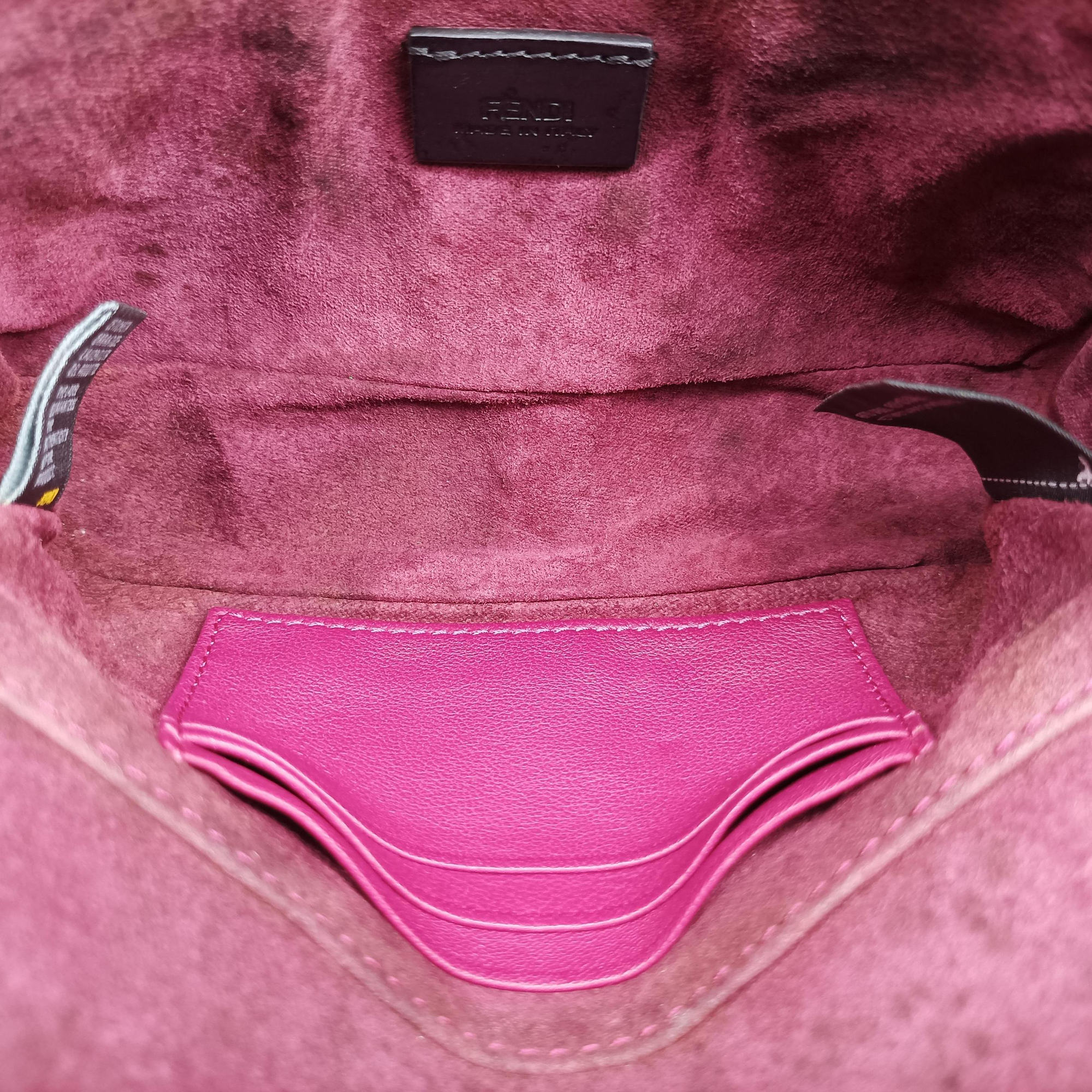 Pre-owned Fendi Mini Be Baguette Rose Leather 8M0315 shoulderbag | stylenewstar