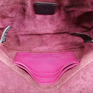 Pre-owned Fendi Mini Be Baguette Rose Leather 8M0315 shoulderbag | stylenewstar