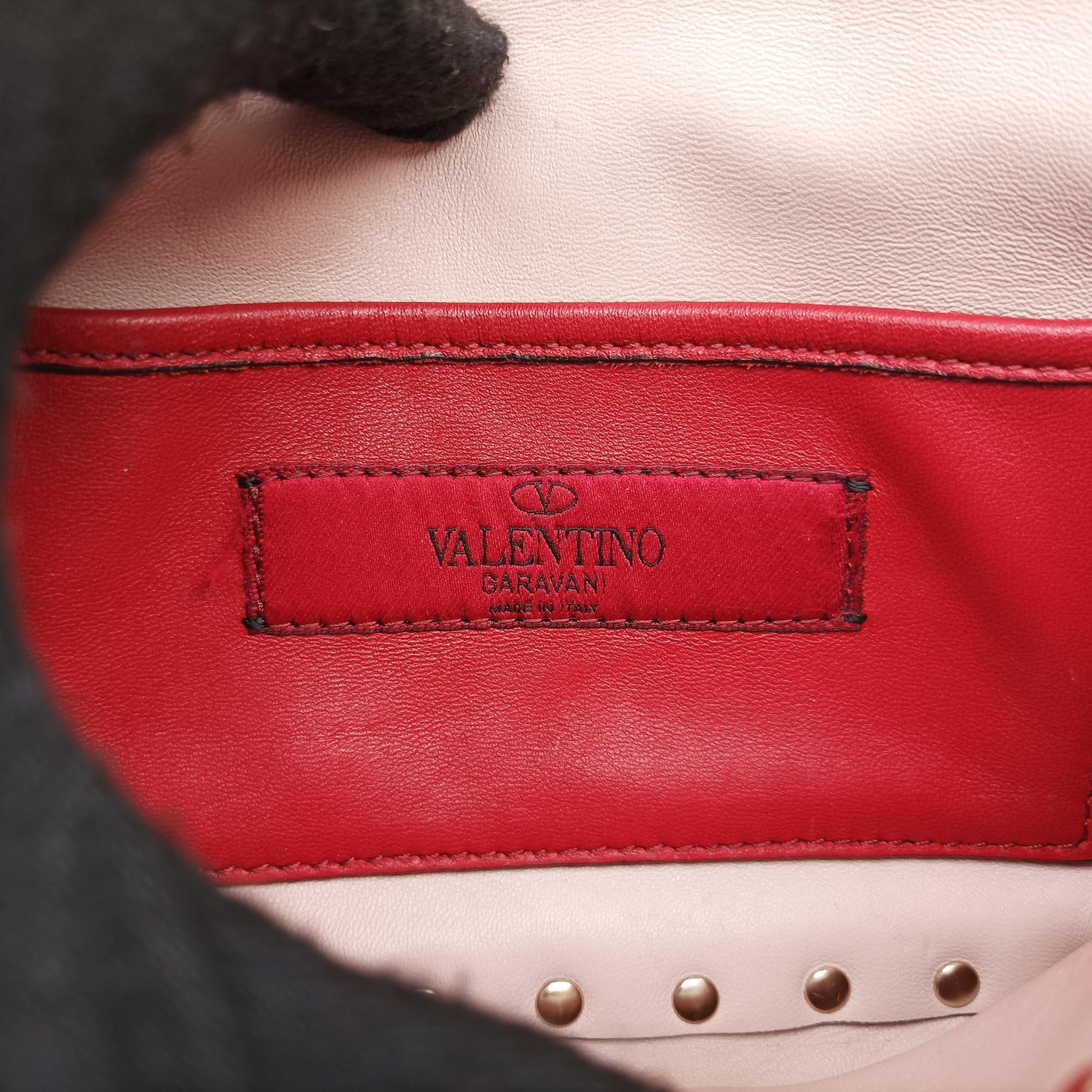 Pre-owned Valentino Rockstud spikes Pink pvc vinyl  shoulderbag | stylenewstar