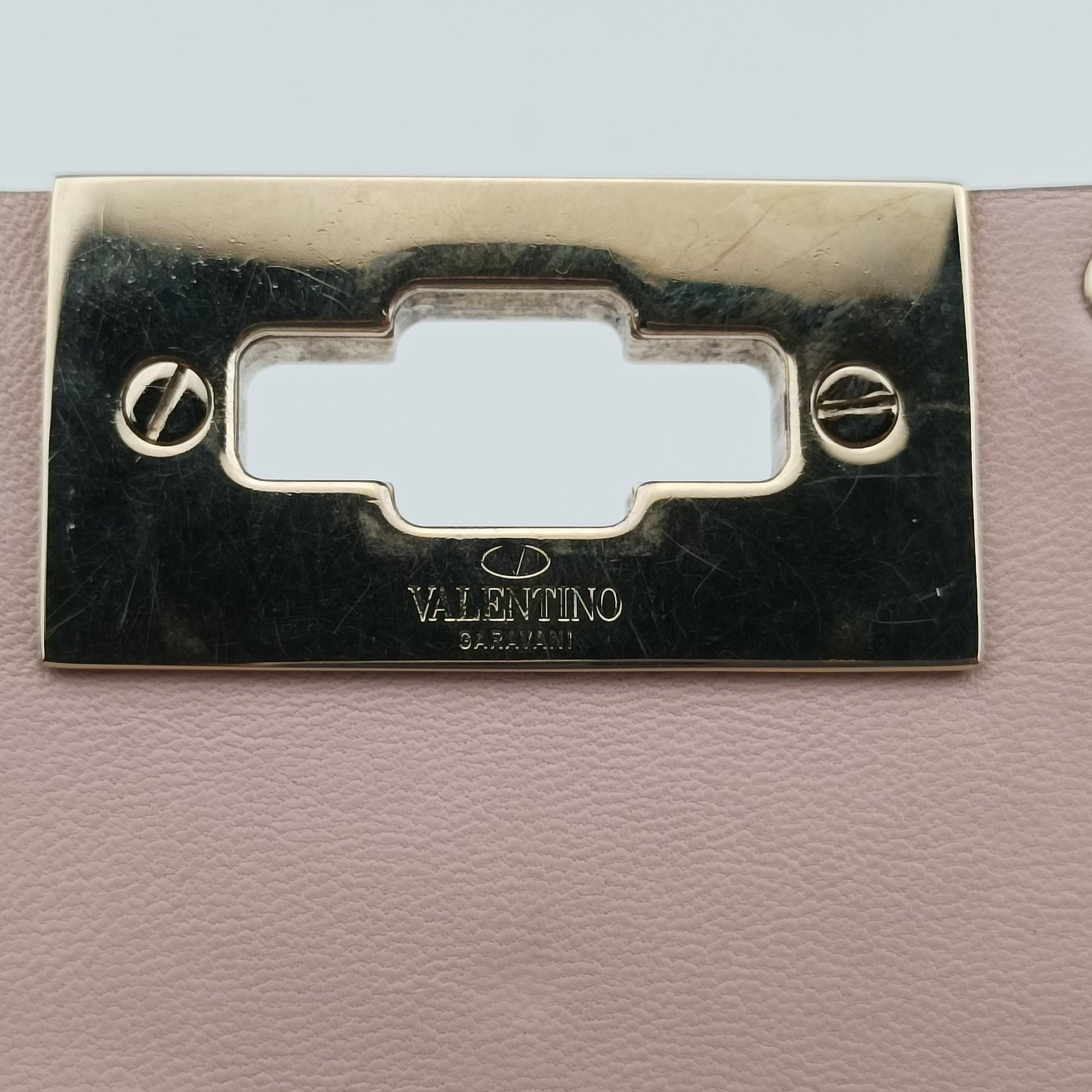 Pre-owned Valentino Rockstud spikes Pink pvc vinyl  shoulderbag | stylenewstar