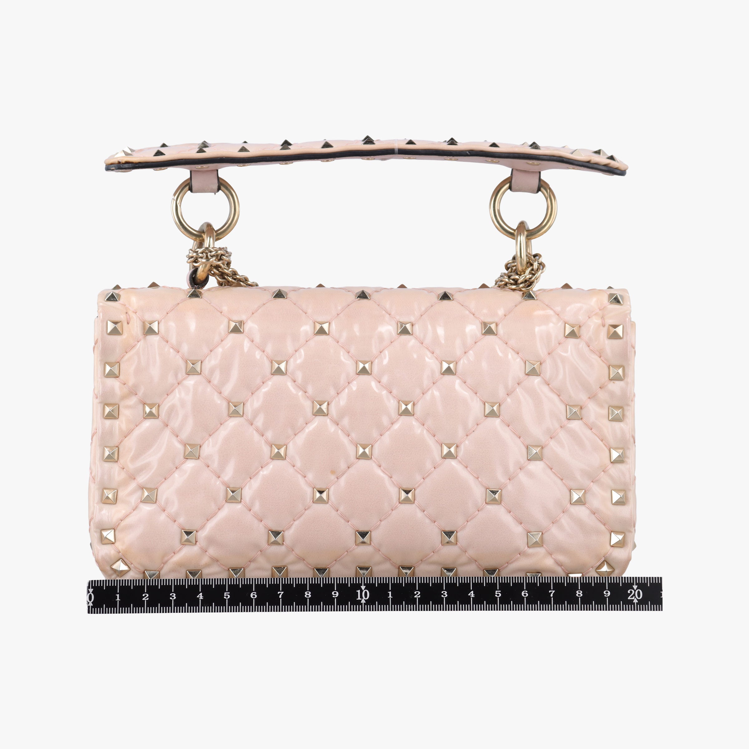 Pre-owned Valentino Rockstud spikes Pink pvc vinyl  shoulderbag | stylenewstar