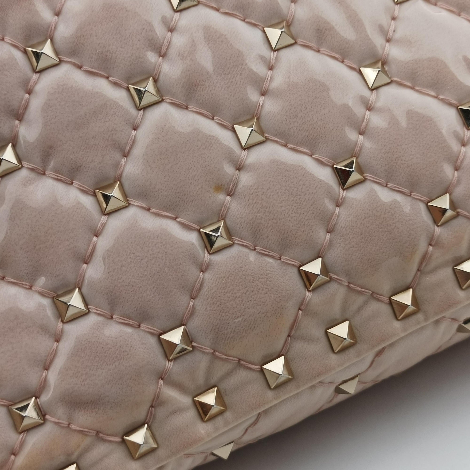 Pre-owned Valentino Rockstud spikes Pink pvc vinyl  shoulderbag | stylenewstar
