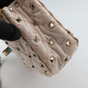 Pre-owned Valentino Rockstud spikes Pink pvc vinyl  shoulderbag | stylenewstar
