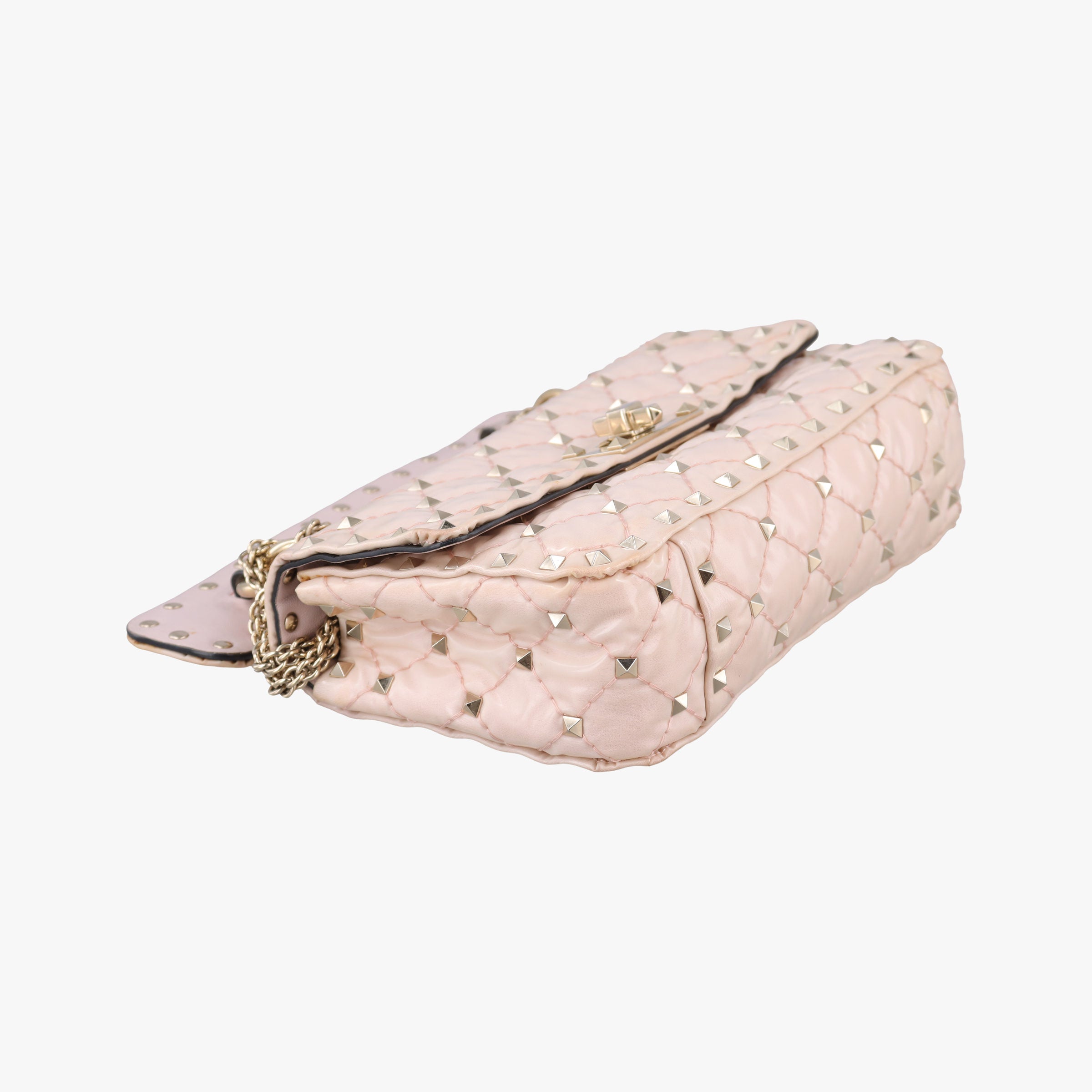 Pre-owned Valentino Rockstud spikes Pink pvc vinyl  shoulderbag | stylenewstar