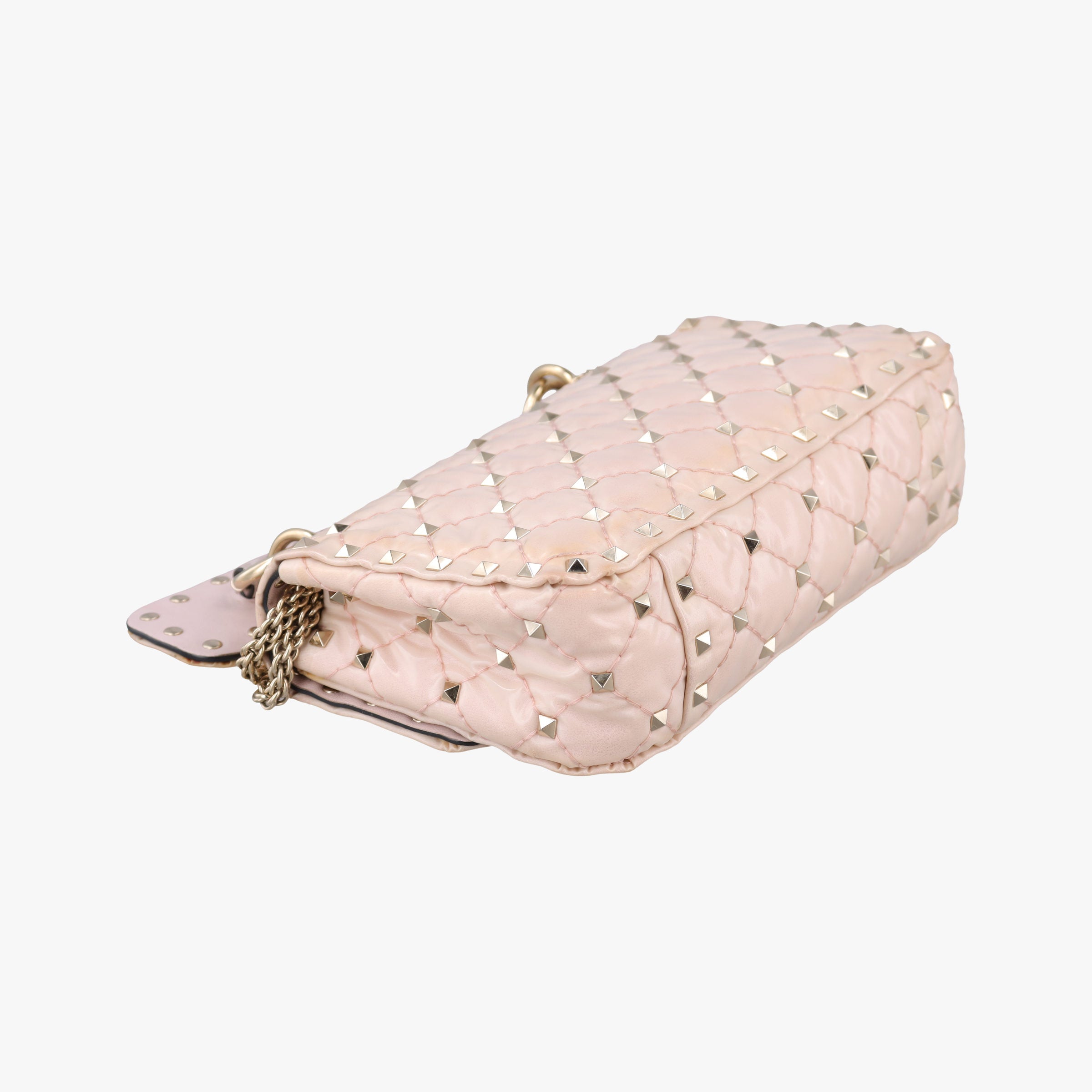 Pre-owned Valentino Rockstud spikes Pink pvc vinyl  shoulderbag | stylenewstar